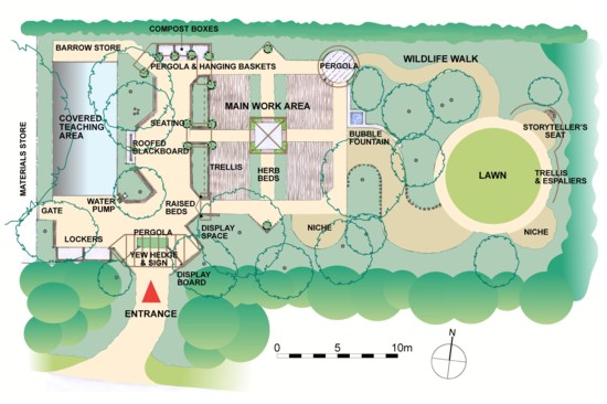 Design for the Schools Garden at Cambridge University Botanic Garden by MC Wood